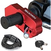 TOKCKYBL Motorcycle Lock, Heavy Duty Anti Theft Helmet Brake Handlebar Lock | Universal for Motorcycles, ATVs, Dirt Bikes, Mopeds, Scooters, Red