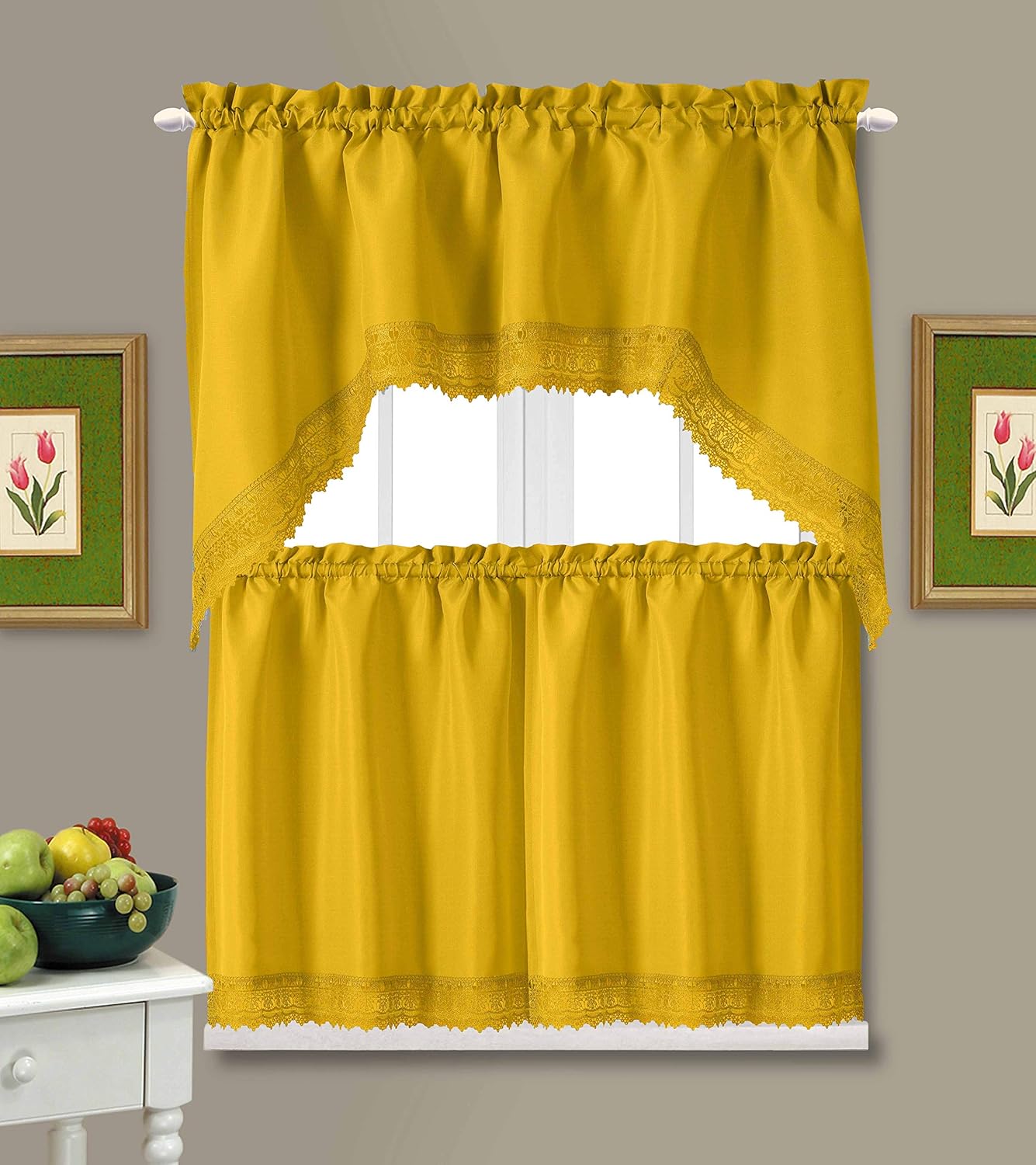 Café Curtains for Kitchen, Bathroom Curtains with Valance