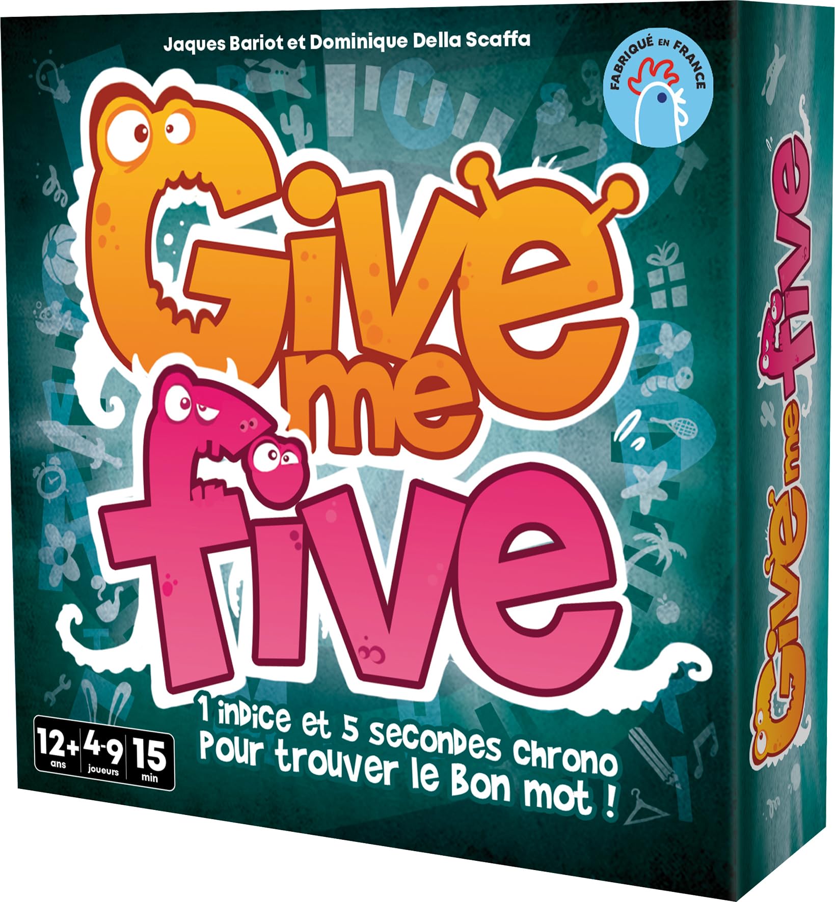 Asmodee - Give ME Five - Atmosphere Card Game for Adults & Children from 12 Years - Board Game Made in France - 1 Hint & 5 Seconds to Find the Right Word - 15 Min - 4 to 9 Players -in French