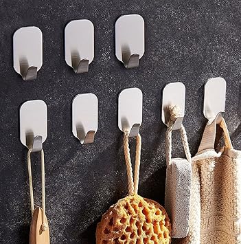 ZUNTO Selbstklebend Handtuchhaken Haken 8 Stück Wandhaken Kleiderhaken Ohne Bohren Handtuchhalter Bad und Küche