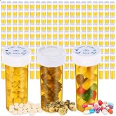 200 Pcs 6 Dram Empty Pill Bottles with Child Resistant Caps | Empty Medicine Bottles Orange Plastic Containers with Lids for Pharmacies, Doctors, and Labs, Hospitals and Travel