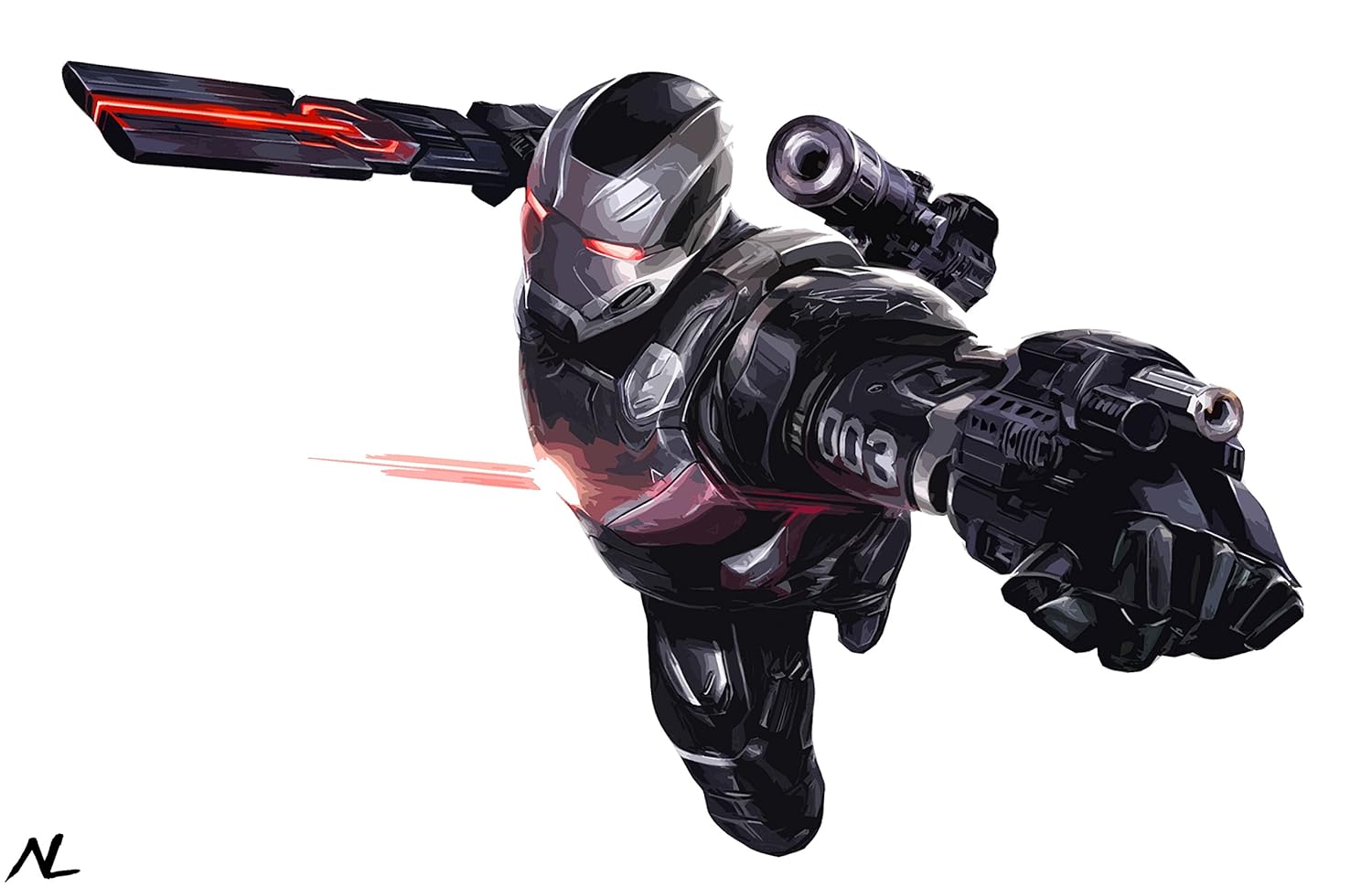 Nlopezart War Machine From Iron Man Marvel Avengers Superhero Pop Art 2 Poster Print 11x17 Inches