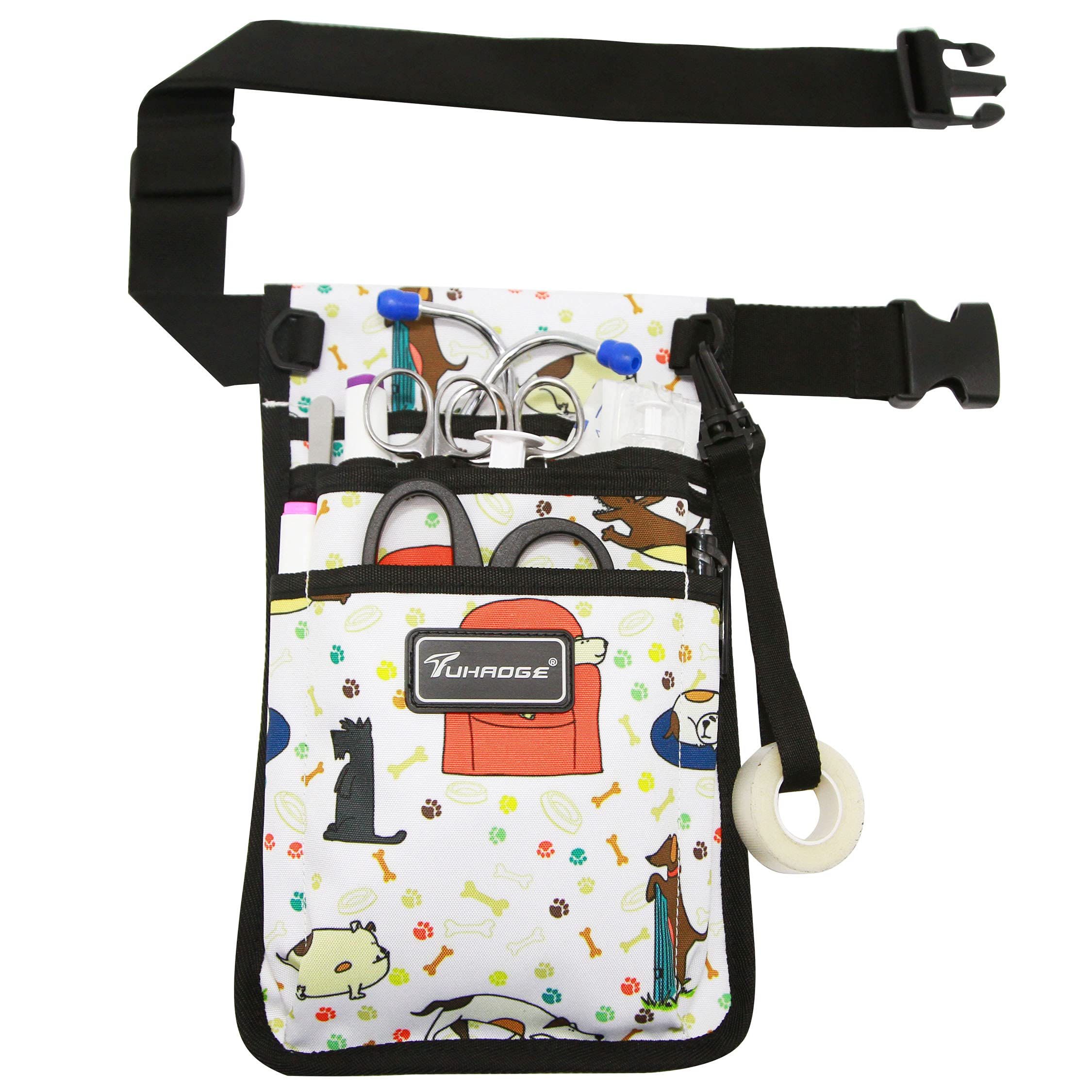 Tuhaoge Nurse Storage Bag Practical Waist Bag Nurse Pocket Bag Belt Organizer Pouch. (Pet Dog)
