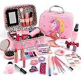 For Ideahome Kids Washable Makeup Girl Toys - Real Make Up Set, Little Girls Makeup Kit for Toddler Kid Children Princess, Christmas Birthday Gift Toys for Girl 4 5 6 7 8 9 10 Year Old
