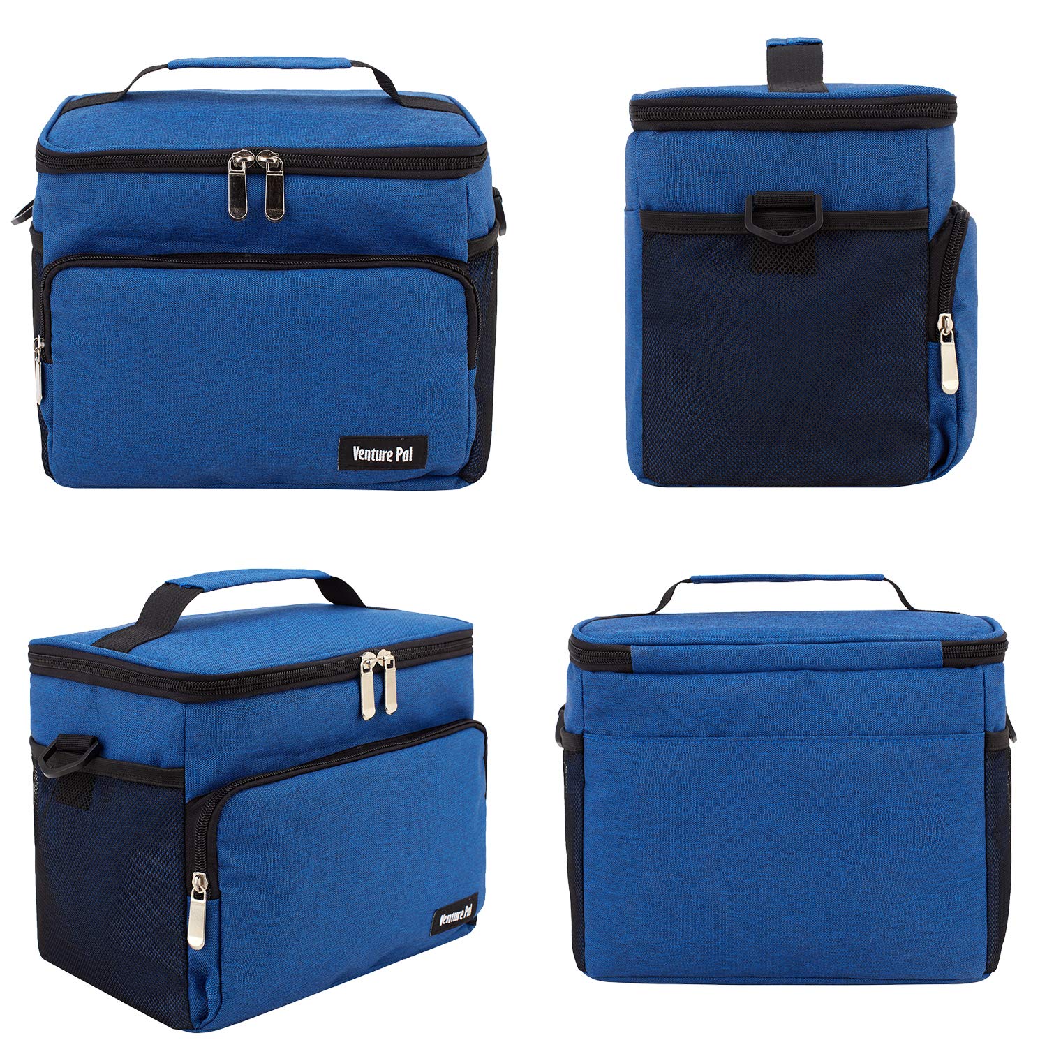 Insulated Cooler Lunch Bag Leak Proof Reusable - Office Work Picnic Hiking Beach Lunch Box Organizer with Adjustable Shoulder Strap for Men Women VP036-Blue