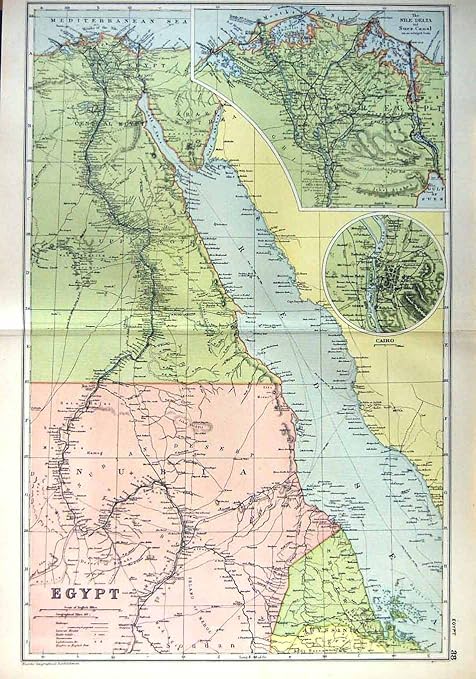 Kairo Nil Delta Suezkanal 1910 Karten Agypten Roten Meers Amazon De Kuche Haushalt