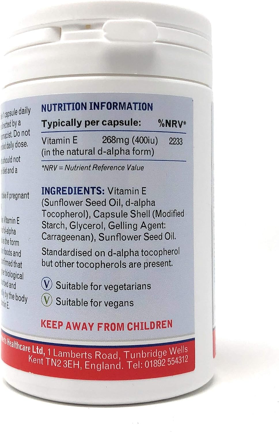 Lamberts Natural Vitamin E 400iu - d-Alpha Tocopherol for Antioxidant Protection - Gelatin-Free - 60 Vegan Capsules - Image 4