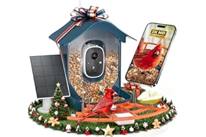 DOCOON Smart Bird Feeder with Camera, 2K HD AI Identify Birds Species, Bird Watching Camera with Solar Panel, Auto Capture Bi rd Videos & Instant Notifications, Ideal Present for BirdLover