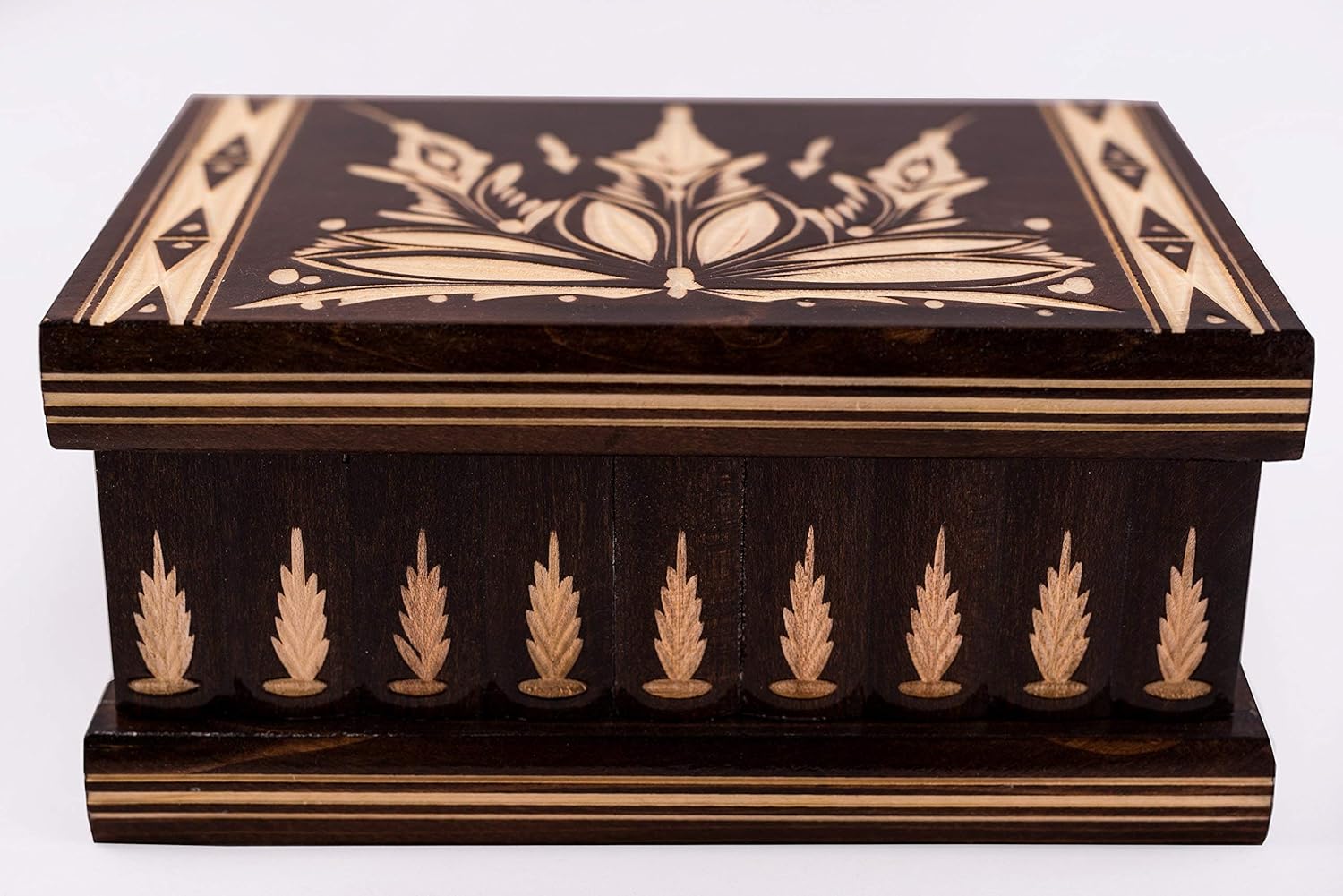 Handmade Wooden Puzzle Boxes with Hidden Compartment (Large) Top