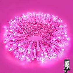100 LED Pink String Lights, 33ft Pink Christmas