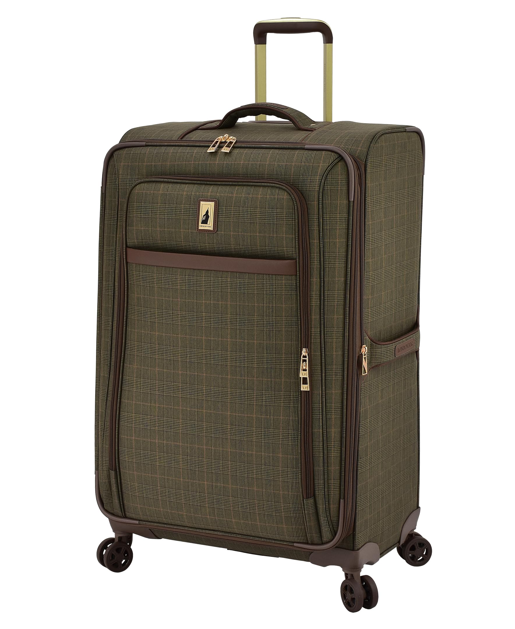 London Fog Brentwood IV 29″ Expandable Spinner Softside Suitcase, Sedona Bronze