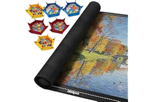 TOMAIX Jigsaw Puzzle Mat Roll Up,Rubber Puzzle Protector, 117 * 66cm, Comes with 6 Sorting Trays and a Travel Storage Bag, Ho