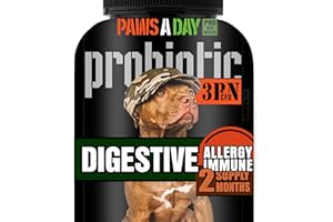 PAWS A DAY Army Soldier Owned Dog Probiotics for Yeast, Itchy Skin & Itchy Ears, Dog Allergy Relief, Digestive Health, Occasional Diarrhea & Immune Support, 3 Billion CFU, 60 Yummy Chewables