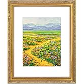 Golden State Art, 16X20 Ornate Vintage Photo Frame with White Mat for 11X14 Pictures or 16X20 Without Mat, Antique Gold Color