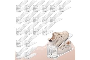FENRUNXU Shoe Slots Organizer for Closet,Adjustable Shoe Stacker Display Shelf Space Saver 50%,Shoes Rack Holder Organizer fo
