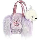 Aurora® Fashionable Fancy Pals™ Princess Puppy Designer™ Stuffed Animal - Plush with Stylish Purse for Dress Up Fun - Perfect for Kids 3+ Years, Costumes, and Birthdays - White 6 Inches