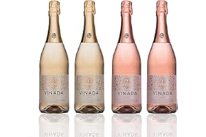 VINADA - Sparkling Gold & Rosé Variety Pack - Zero Alcohol Wine - 750 ml (4 Glass Bottles)