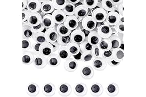 DIVINA VITAE 300 Pcs Googly Eyes for Crafts, Black White Craft Eyes Self Adhesive Wiggle Googly Eyes Sticky Googly Eyes for DIY Crafts Projects, Halloween Christmas DIY Craft Decorations（12mm）