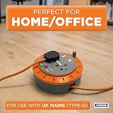 Status Double Socket Cassette Reel 5m Orange 10A Indoor Power Tools DIY view 3