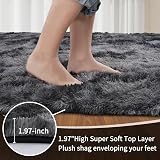 Sour Lemon 200x300 cm Grey Shaggy Rug Extra Large Soft Area Carpet view 3