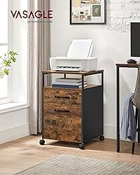 VASAGLE File Cabinet, Mobile Filing Cabinet with