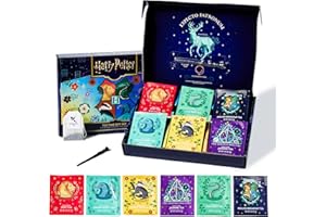 THOUGHTFULLY HARRY POTTER, Tea Gift Set, Includes Stir Wand and 48 Tea Bags in 6 Flavors, HARRY POTTER Gifts Tea Box with Both Green Tea Bags and Black Tea Bags
