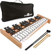 Glockenspiel Xylophone Full Size 27 Notes for Adults and Kids | Glockenspiel Instrument, Adult Xylophone, Classic Keys, 4 Mallets, Carry Case, Music Learning, Classroom Use, Birthday Gift
