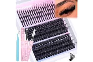 Russian Lash Extensions Kit Spikes Lash Individuals 100D 120D Volume Eyelash Clusters D-Curly Lash Clusters Kit 12-19MM DIY Eyelash Extensions with Bond and Seal Eyelash Glue and Tweezers by Mavphnee