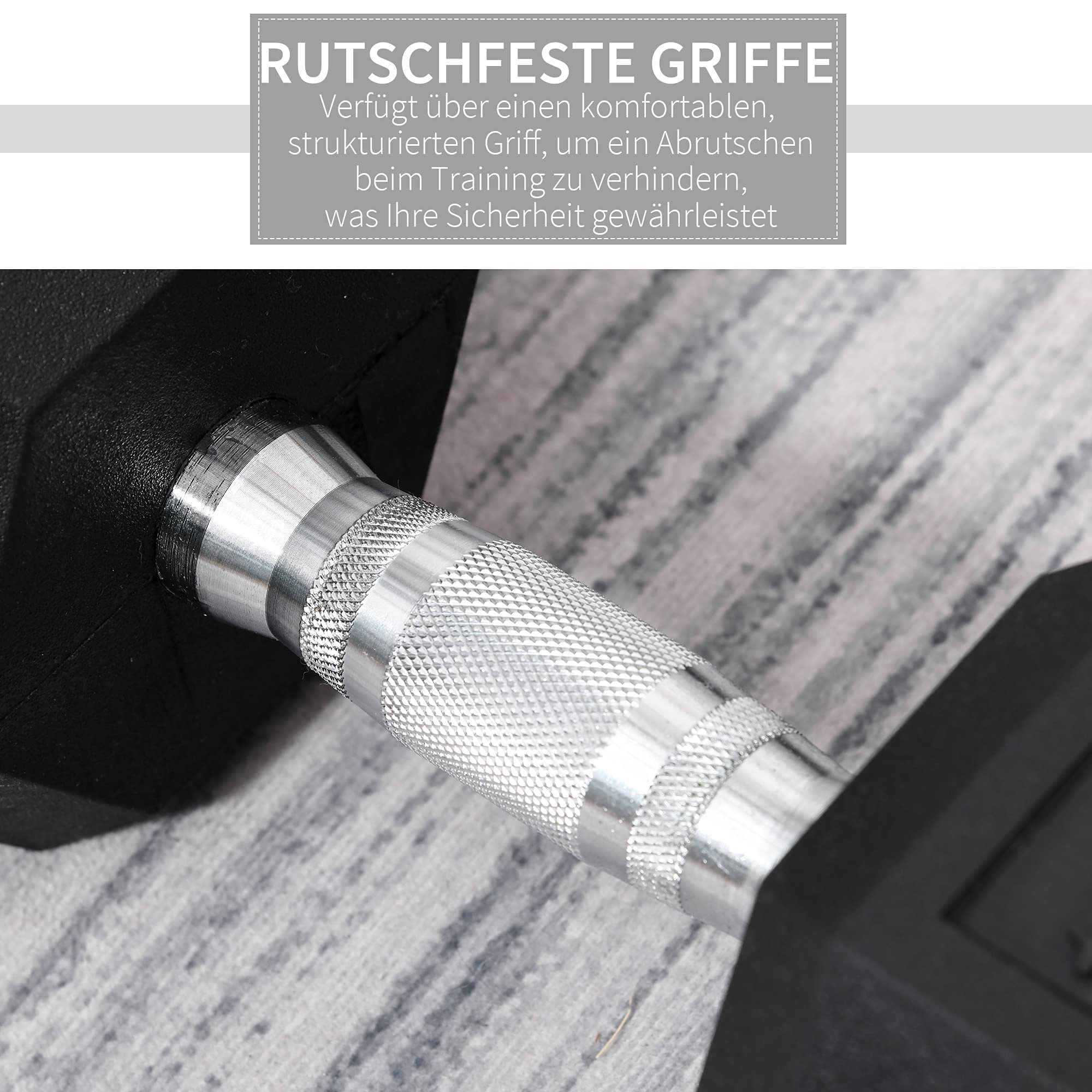 HOMCOM Hanteln mit gerändeltem Griff, Kurzhantel aus Gusseisen, 1 x 15kg, Kurzhanteln für Männer und Frauen, Dumbbell für Zuhause, Fitnessstudio, Krafttraining 4