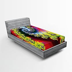 Ambesonne Astral Fitted Sheet, Abstract Fantasy