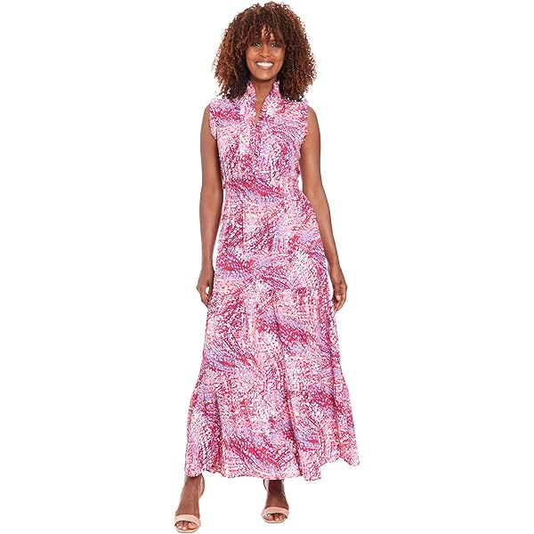 Amazon.com: London Times Women's Dresses Women's Empire Waist Sleeveless  Keyhole Neckline Maxi - Ankle Length A-Line