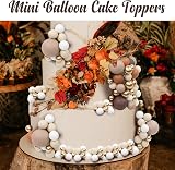LARDUX 45 Pcs Ball Cake Toppers Boho DIY Balloon Cupcake Decorations Brown view 4
