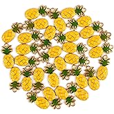 Framendino, 30 Pack Pineapple Charms Cute Ananas Fruit Pendants Plated Gold Metal Pendant Enamel Beads Charm for Jewelry Making Yellow Green