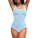 BMJL Womens One Piece Swimsuits Tummy Control Modest Built-in Bra Swimwear Floral Beach Bathing Suits