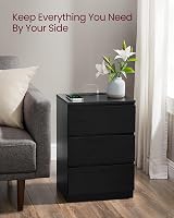 VASAGLE Kailyn Bedside Tables with Power Strip Ebony Black LET831B57 view 8