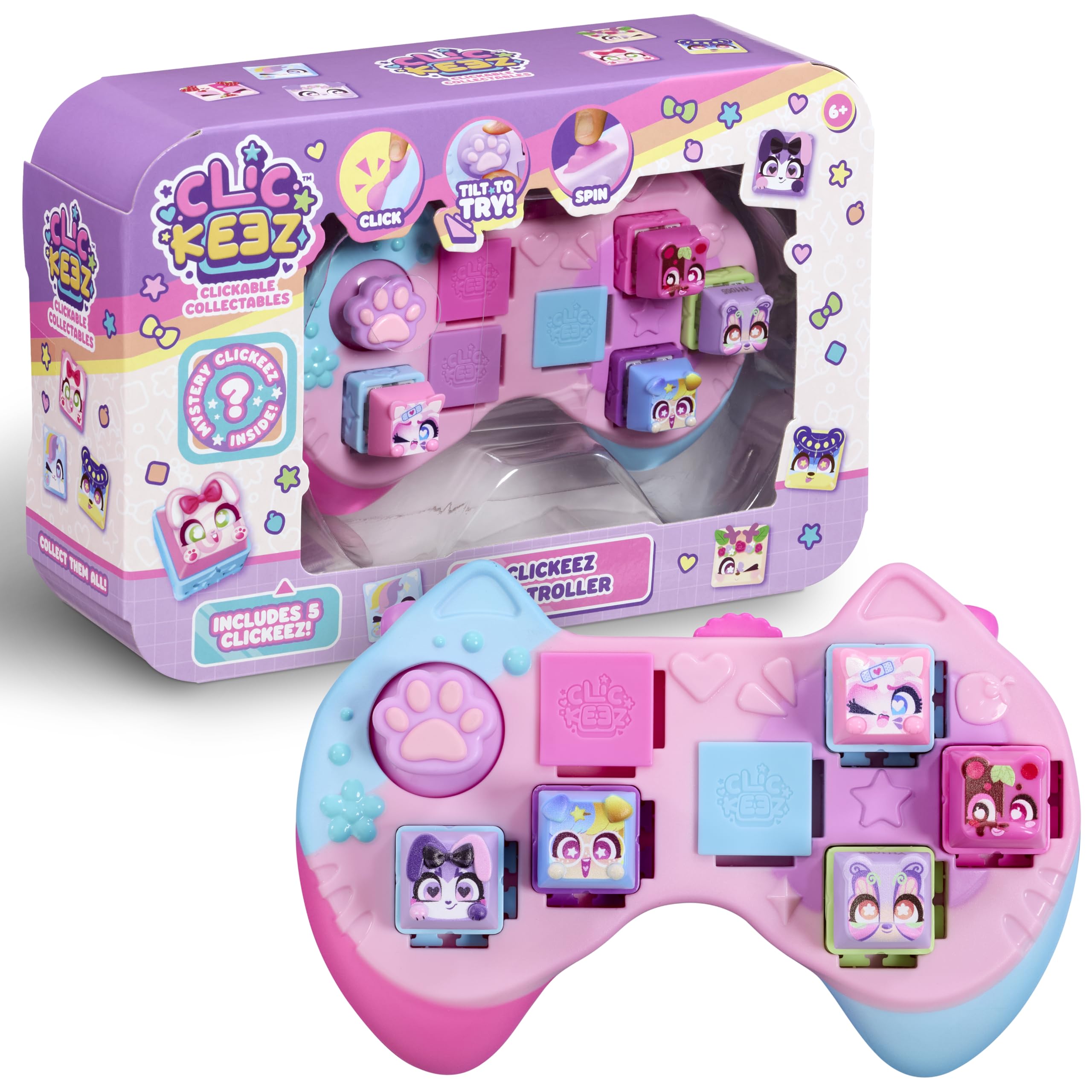 Clickeez: Clickee Controller | Includes 5 Clickable Keyboard Collectibles! | 70 Characters To Find, Cute Themes & Rare Surprises | Girls Gifts and Collectables Ages 6+, Pink