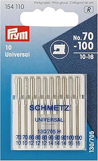 Prym 154110 Maschinennadeln Standard 70-100, 130/ 705 10 Stück Nähmaschinennadel, Stahl, silber, 3,0 x 0,3 x 0,3 cm