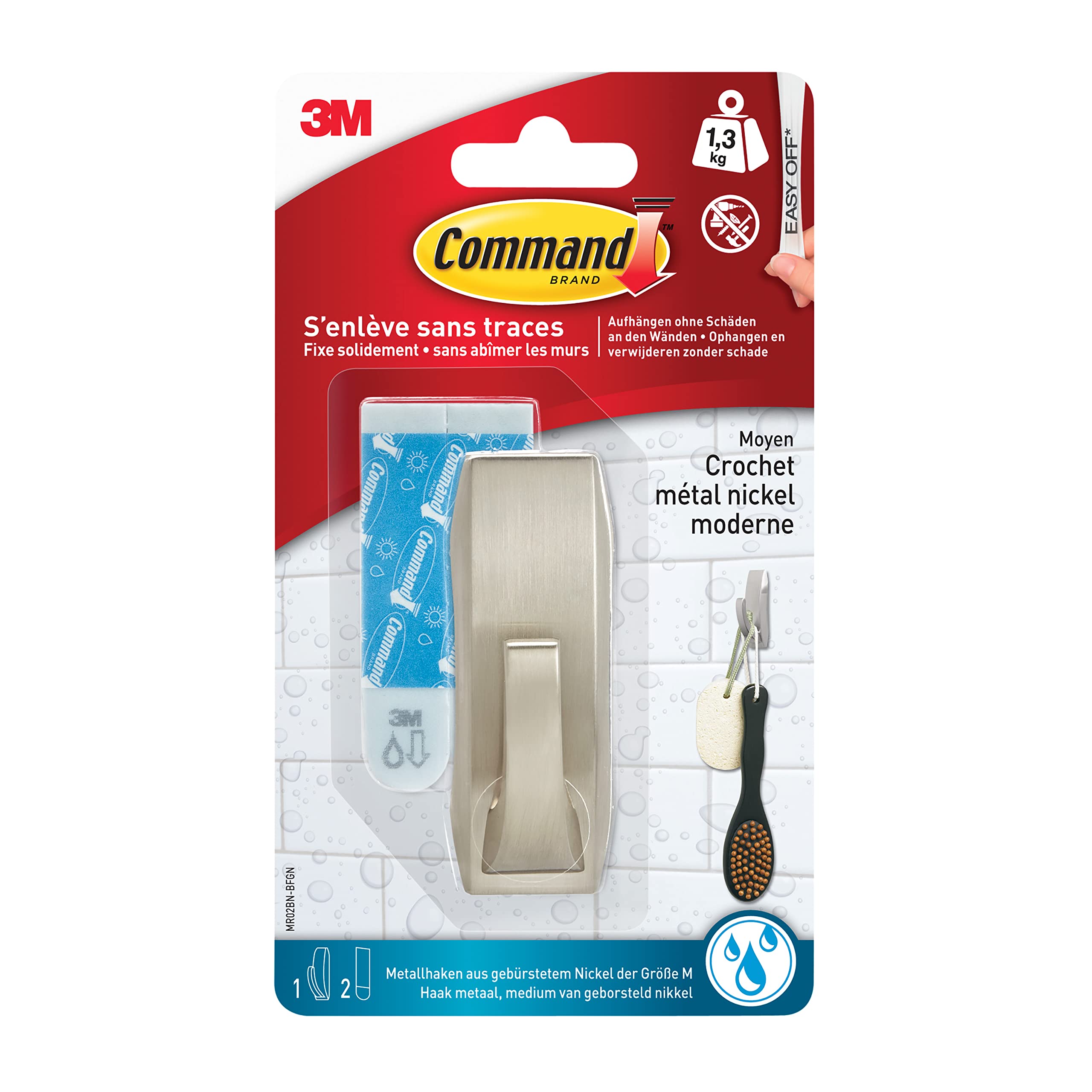 Command W17081CH Design Hook Size M 1.4 kg Load Rectangular Medium