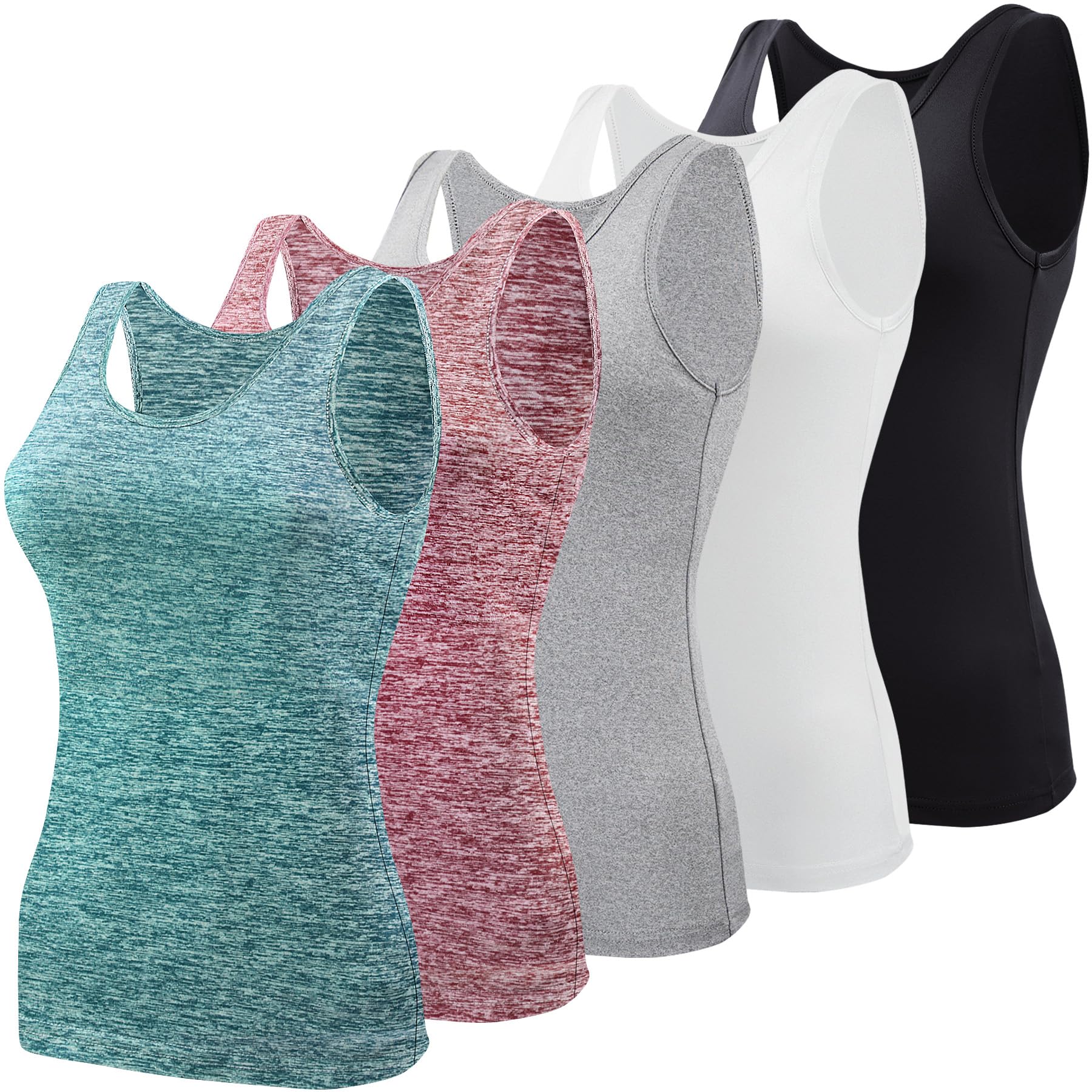 Photo 1 of BQTQ 5 Pcs Tank Tops for Women Sleeveless Tanks Ladies Undershirt Tank Top Pack, L