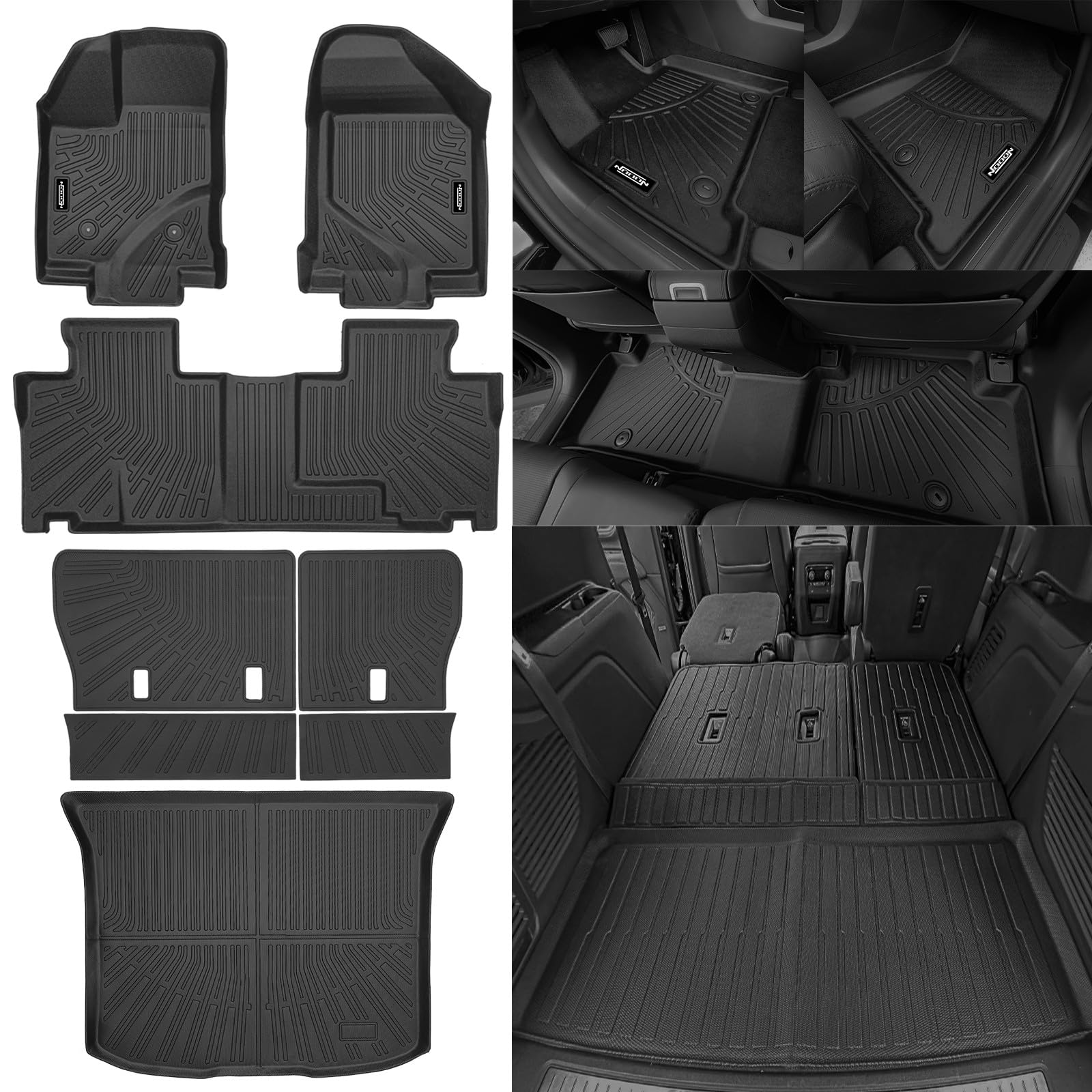 Photo 1 of **USED**NQOQN All Weather Floor Mats Fit for 2007-2014 Ford Edge/2007-2015 Lincoln MKX Floor Mats & Trunk Mat & Backrest Mats Replacement for Ford Edge Accessories All Season Odorless Anti-Slip Floor Liner