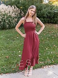 ZESICA Women's 2024 Summer Boho Spaghetti Strap