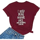 MIMOORN Women Fashion Summer Funny Printed Casual Graphic T-Shirts