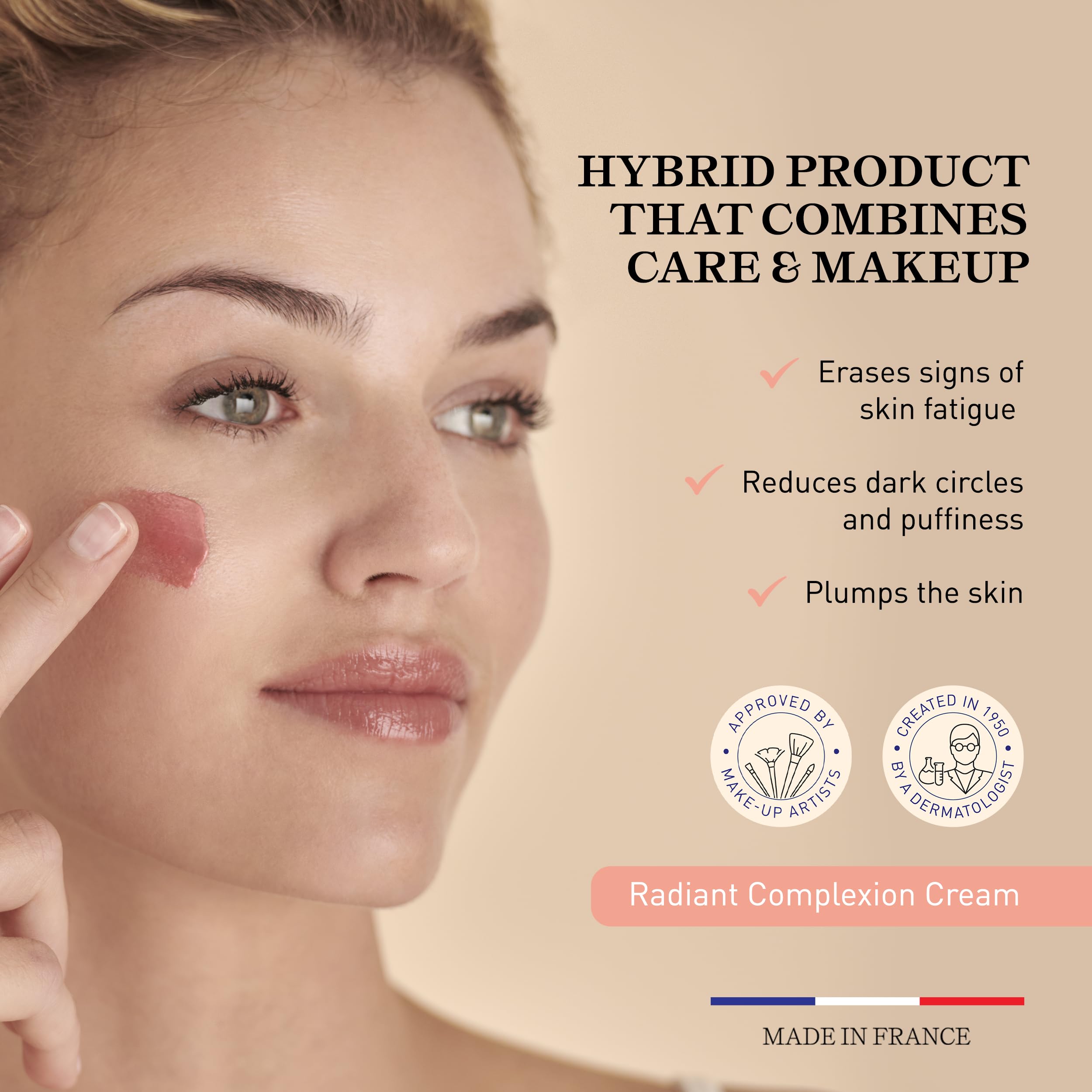 Embryolisse Radiant Complexion Cream. Hybrid Makeup & Face Moisturizer with Hyaluronic Acid & Shea Butter. Illuminating Care for Glowing Skin, 1.01 Fl.Oz.