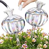 NiHome Large Plant Watering Globes 2-Pack Iridescent Glass Cactus 140 ml