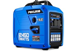 POXURIO 2450-Watt Portable Inverter Generator for Home Use, 1.6Gallon Large Fuel Tank Up to 8.3 Hours Use, 120V Gas Powered Generator Super Quiet - EPA Compliant