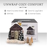 Anbar Backflow Incense Cone Burner Log Cabin Gingerbread House view 3