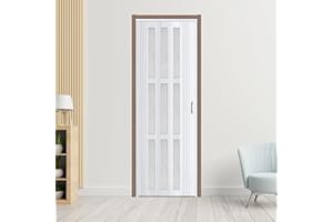 CCBOYSHARDWARE 30X80in Accordion Door Interior,PVC Sliding Folding Doors with Lock,Divider Door with Hardware,White Waterproof