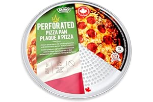 Crown Pizza Pan with Holes 16 inch, 1 Pack, Sturdy, Rust Free, Pure Aluminum, Made in Canada, 41 CM Pizza Pan