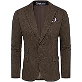 PJ PAUL JONES Men Tweed Blazer Wool Herringbone Sport Coat Jacket Vintage Blazers Suit Jackets