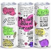 My Daily Dose of Sarcasm,20 Oz Insulated Stainless Steel Skinny Tumblers,Funny Travel Coffee Mug,Birthday Party Gift for Women Mom Friends Coworker,Colleague,Sarcastic Gifts for Nurse Doctor,1 Pcs